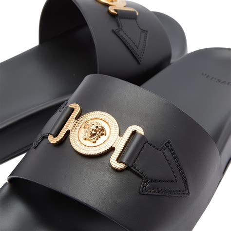 versace medusa slides black and gold|Versace platform medusa.